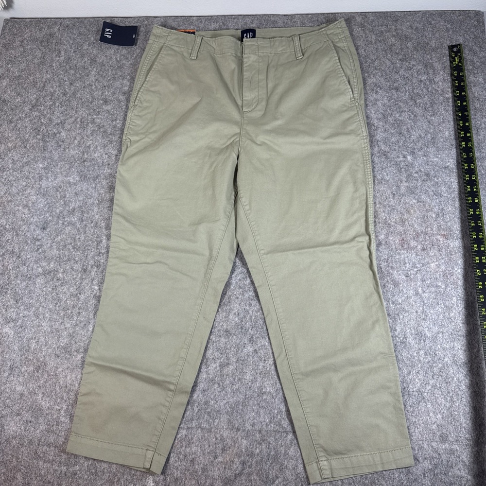 Gap Womens Slim Ankle Pant Green Size 16 Mid Rise Cotton Stretch Chino
